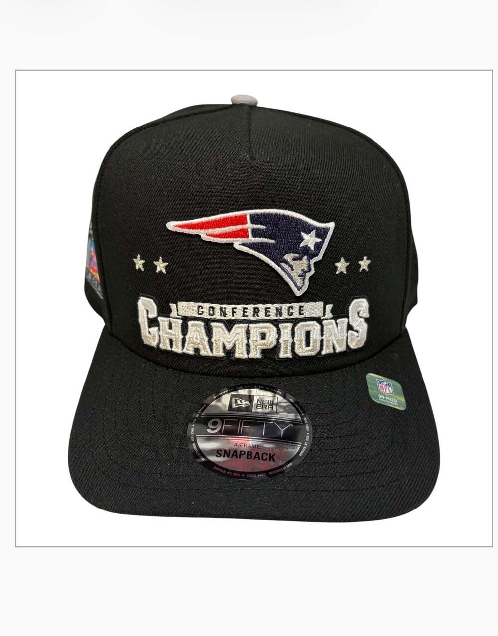 New Era Men's New England Patriots Black 2025 AFC Champions Locker Room Trophy C